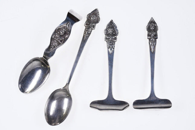 4 Unusual Vintage Thai Siam Sterling Utensils - Estate Fresh Austin