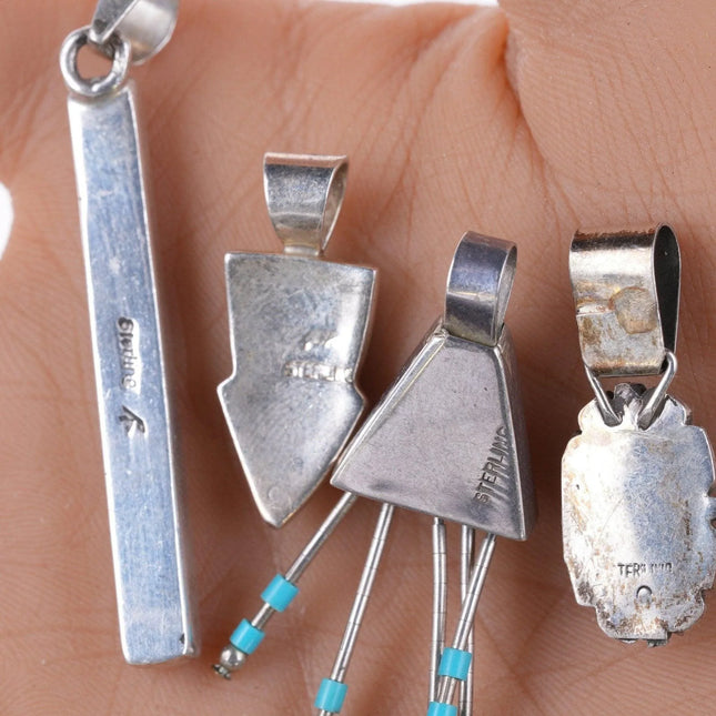 4 Vintage Southwestern sterling pendants - Estate Fresh Austin