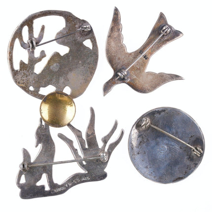 4 Vintage Southwestern sterling pins - Estate Fresh Austin