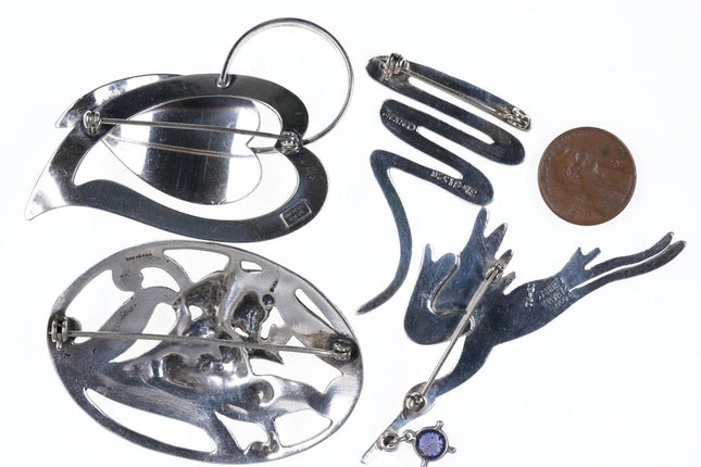 4 Vintage sterling Modern Pins - Estate Fresh Austin