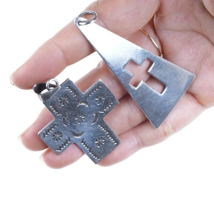 4 Vintage Sterling silver Cross pendants j - Estate Fresh Austin