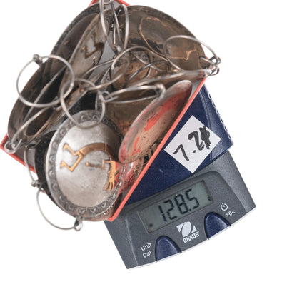 40" Southwestern Sterling/brass Kokopelli concho belt - Estate Fresh Austin