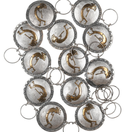 40" Southwestern Sterling/brass Kokopelli concho belt - Estate Fresh Austin