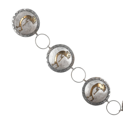 40" Southwestern Sterling/brass Kokopelli concho belt - Estate Fresh Austin