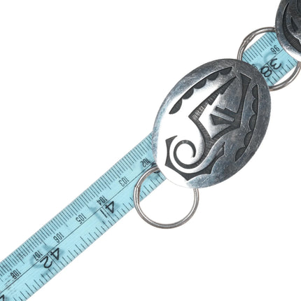 40.5" Casey Cuch sterling Hopi overlay concho belt - Estate Fresh Austin