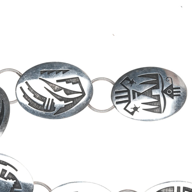 40.5" Casey Cuch sterling Hopi overlay concho belt - Estate Fresh Austin