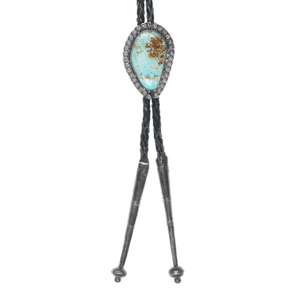 40's-50's Native American silver and Royston turquoise bolo tie - Estate Fresh Austin