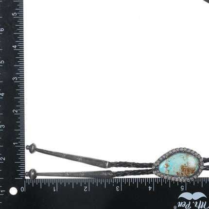 40's-50's Native American silver and Royston turquoise bolo tie - Estate Fresh Austin
