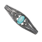40's-50's Navajo Curio silver and turquoise pin - Estate Fresh Austin