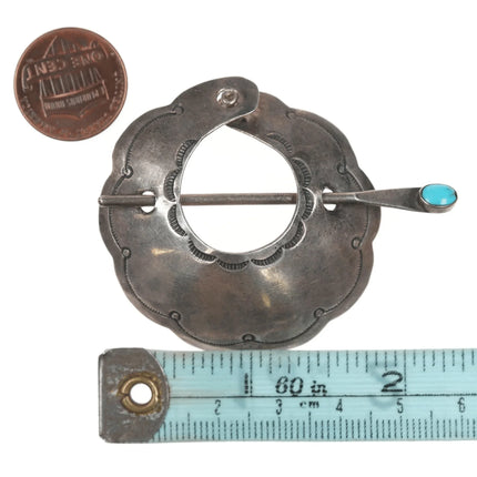 40's-50's Navajo Ponytail holder Silver hair piece with turquoise - Estate Fresh Austin