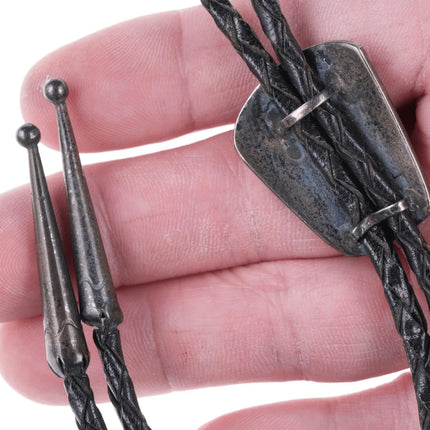 40's-50's Navajo Silver overlay style bolo tie - Estate Fresh Austin