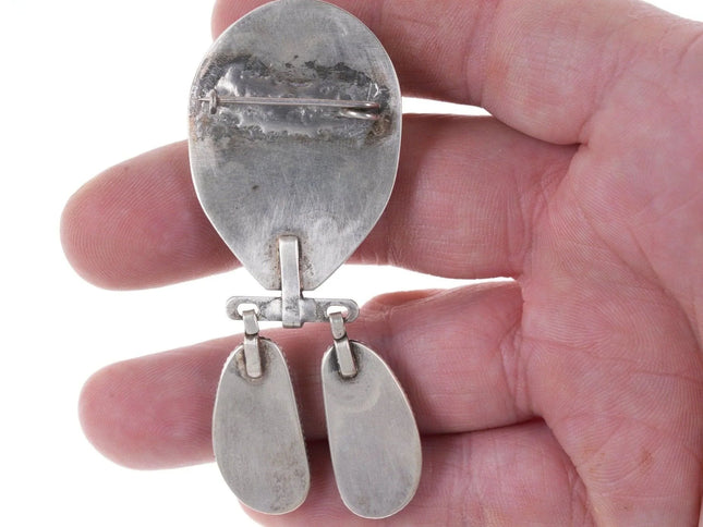40's-50's Navajo silver royston turquoise pin - Estate Fresh Austin