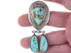 40's-50's Navajo silver royston turquoise pin - Estate Fresh Austin