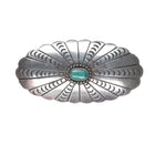40's-50's Navajo stamped silver concho pin with turquoise - Estate Fresh Austin