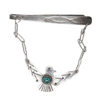 40's-50's Navajo sterling high grade spiderweb turquoise tie bar clip pin - Estate Fresh Austin