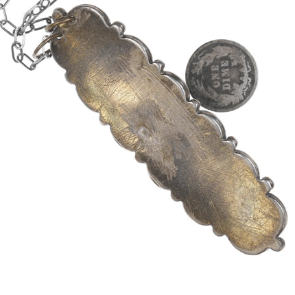 40's-50's Vintage Navajo Long turquoise pendant - Estate Fresh Austin