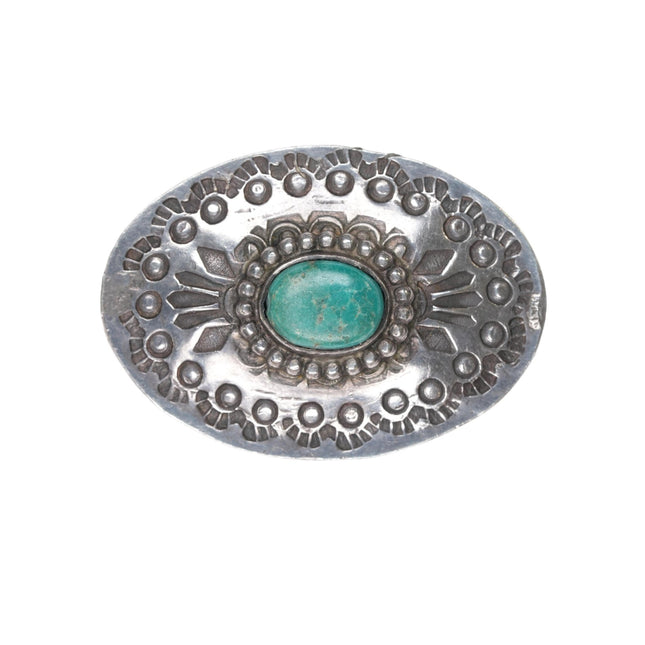 40's - 50's Vintage Navajo silver concho pin w/turquoise - Estate Fresh Austin