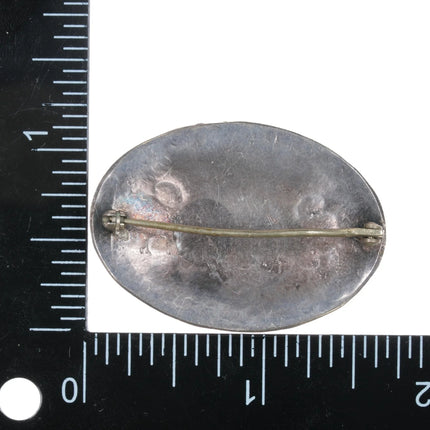 40's-50's Vintage Navajo silver concho pin w/turquoise - Estate Fresh Austin