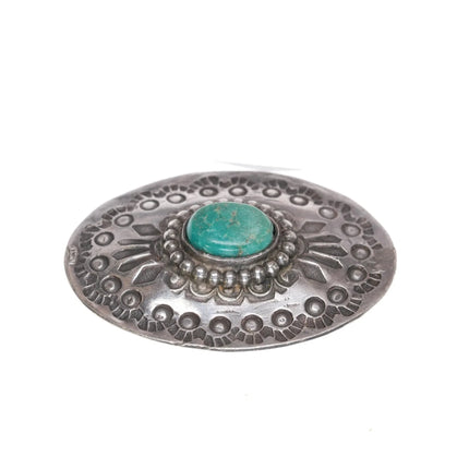 40's-50's Vintage Navajo silver concho pin w/turquoise - Estate Fresh Austin