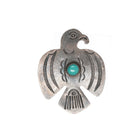 40's-50's Vintage Navajo silver thunderbird pin with turquoise - Estate Fresh Austin
