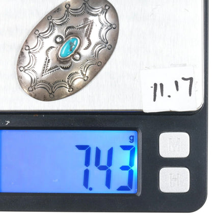 40's-50's Vintage Navajo sterling turquoise concho pin - Estate Fresh Austin