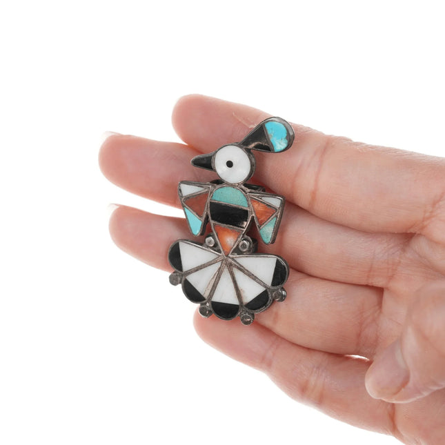 40's-50's Zuni channel inlay silver bolo tie slide - Estate Fresh Austin