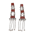 40's-50's Zuni Dishta style Flush inlay coral ladder earrings - Estate Fresh Austin