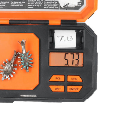 40's-50's Zuni Needlepoint turquoise silver squash blossom clip on earrings - Estate Fresh Austin