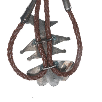 40's-50's Zuni silver channel inlay bird bolo tie with handmade tips - Estate Fresh Austin