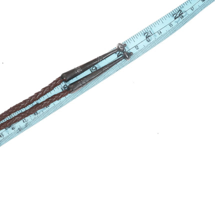 40's-50's Zuni silver channel inlay bird bolo tie with handmade tips - Estate Fresh Austin