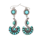 40's-50's Zuni sterling and turquoise cluster earrings possibly Ondelacy - Estate Fresh Austin