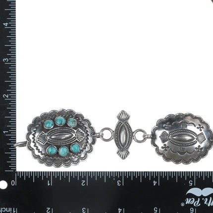 41" Harry Begay Navajo Sterling Concho belt - Estate Fresh Austin