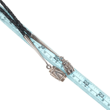 42" 1970's-80's T Native American Sterling and turquoise Kachina bolo tie - Estate Fresh Austin