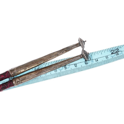 42" Huge Vintage Zuni Silver Snake bolo tie with large Natural turquoise nugget - Estate Fresh Austin