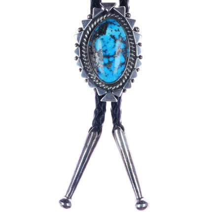 42" Orville Tsinnie (1943 - 2017) Morenci turquoise sterling bolo tie - Estate Fresh Austin