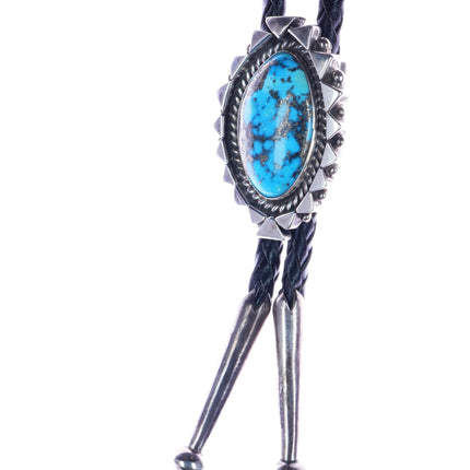 42" Orville Tsinnie (1943 - 2017) Morenci turquoise sterling bolo tie - Estate Fresh Austin