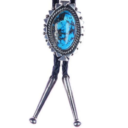 42" Orville Tsinnie (1943 - 2017) Morenci turquoise sterling bolo tie - Estate Fresh Austin