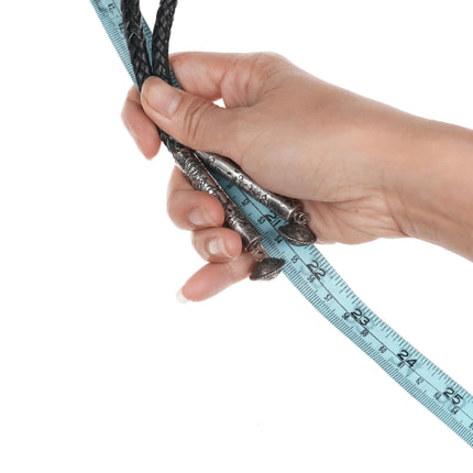 44" Nelson Navajo Large Sterling and turquoise bolo tie - Estate Fresh Austin