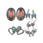 4pr Vintage Southwestern/Native American sterling stud/dangle earring lot - Estate Fresh Austin