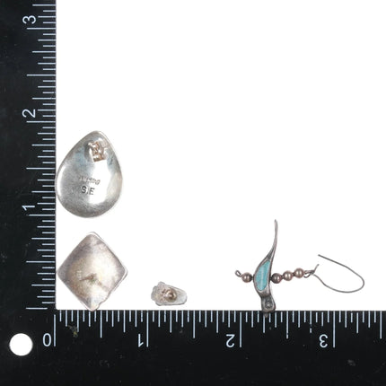 4pr Vintage Southwestern/Native American sterling stud/dangle earrings lot - Estate Fresh Austin
