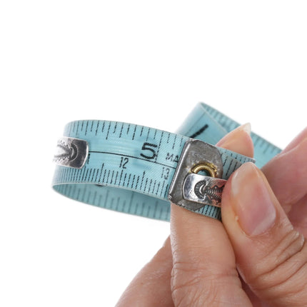 5 1/8" 1940's Navajo hand stamped silver cuff bracelet with turquoise - Estate Fresh Austin