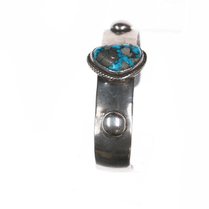 5 3/8" Vintage Morenci turquoise sterling cuff bracelet - Estate Fresh Austin