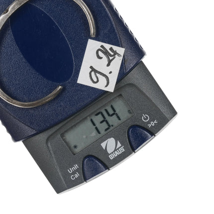 5 3/8" Vintage Native American silver flush inlay turquoise cuff bracelet - Estate Fresh Austin