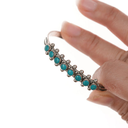 5 5/8" 50's-60's "Navajo Curio" sterling row cuff bracelet - Estate Fresh Austin