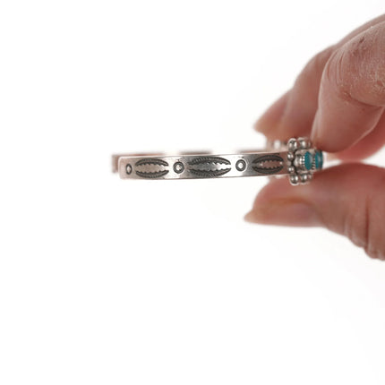 5 5/8" 50's-60's "Navajo Curio" sterling row cuff bracelet - Estate Fresh Austin