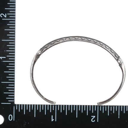 5 5/8" 50's-60's Zuni Multi-stone inlay sterling cuff bracelet - Estate Fresh Austin