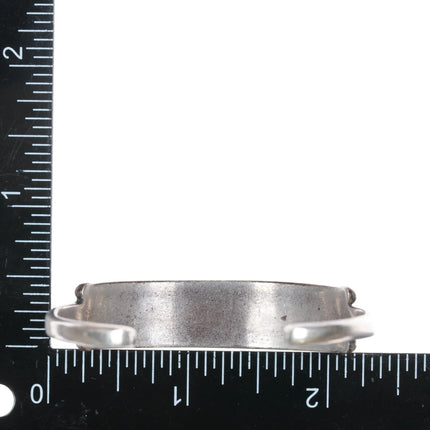 5 5/8" 50's-60's Zuni Multi-stone inlay sterling cuff bracelet - Estate Fresh Austin