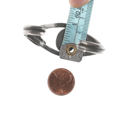 5 5/8" Vintage Navajo silver and turquoise cuff bracelet - Estate Fresh Austin