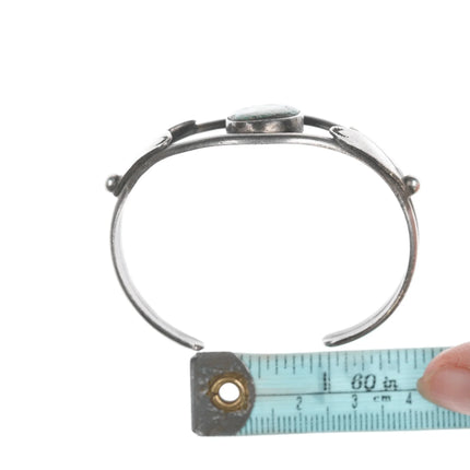 5 5/8" Vintage Navajo silver and turquoise cuff bracelet - Estate Fresh Austin