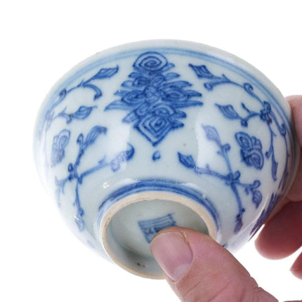 5 Antique Chinese Blue underglaze Tea bowls - Estate Fresh Austin